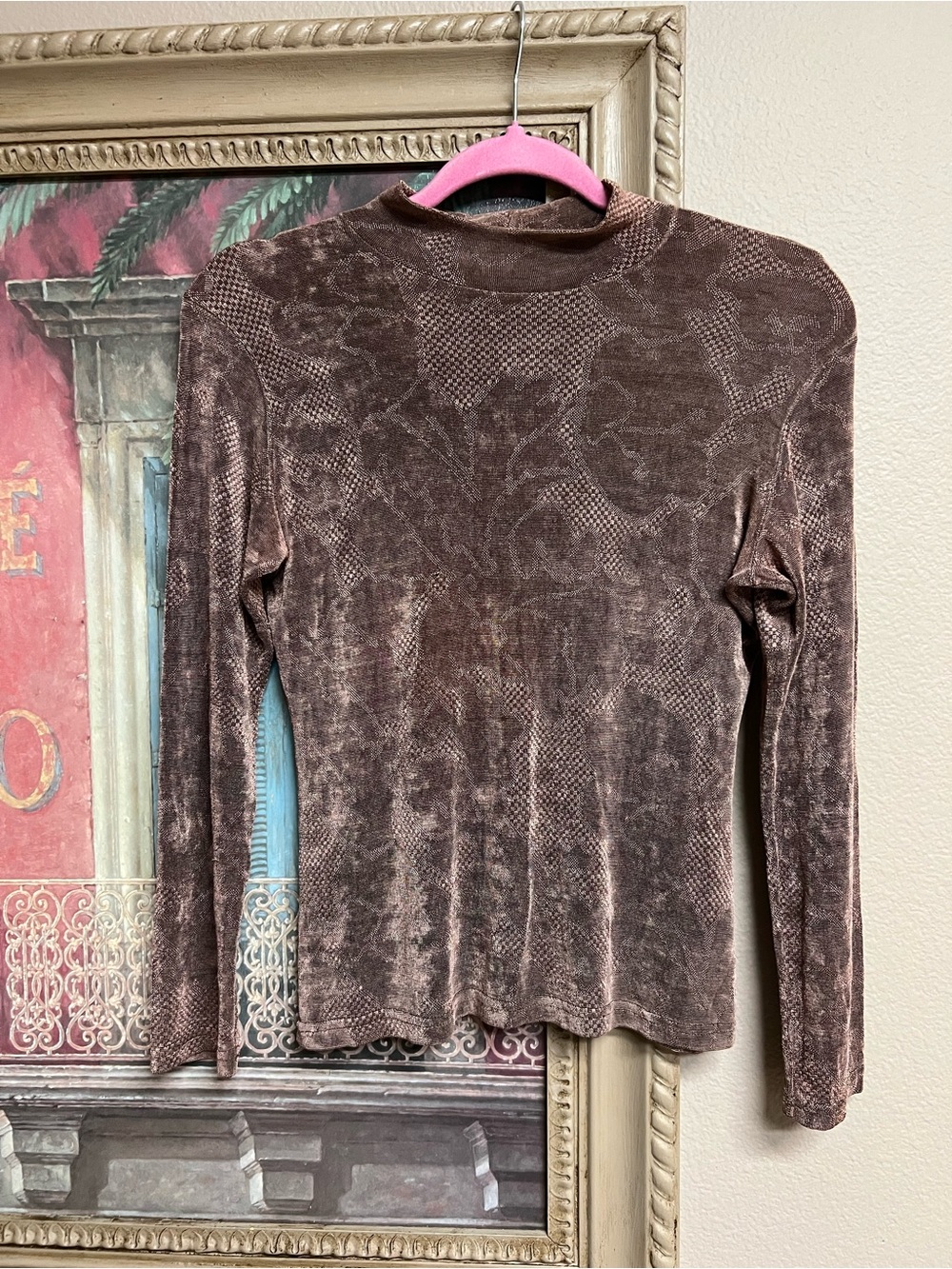 Jonden Mock Neck Long-Sleeve Shimmering Bronze Top